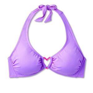 Wild Fable Woman’s Ribbed Purple Heart Bikini Set - Medium TOP ONLY